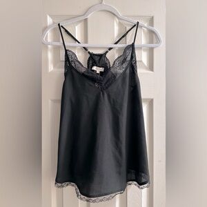 Black Lace Trim Cami Top